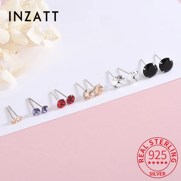 

Женские серьги-гвоздики из серебра 925 пробы с цирконом, 3/4/5/6/7/8 мм