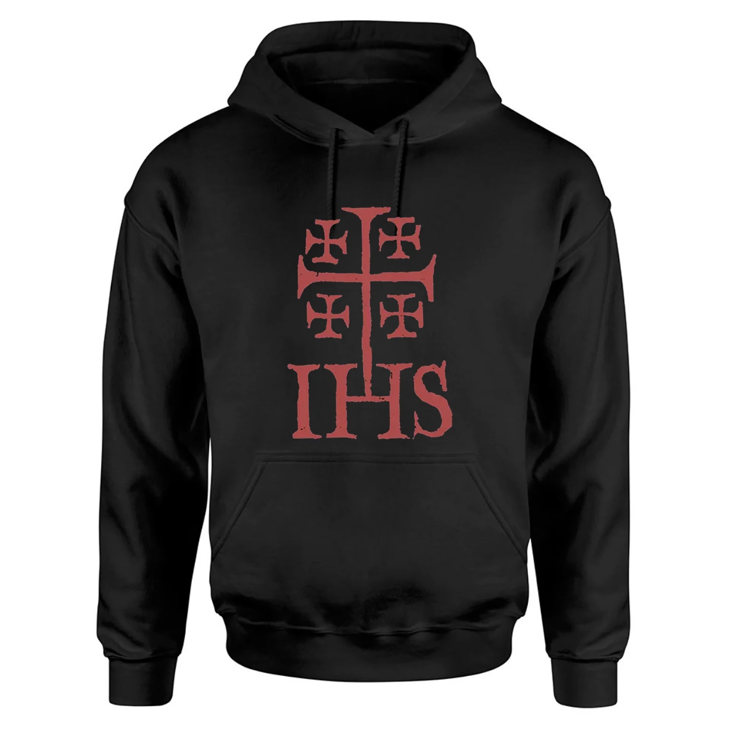 Jerusalem Cross IHS Catholic Knights Templar Pullover Hoodie 100% Cotton Comfortable Casual Mens Sweatshirt Vintage Streetwear