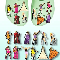 12 Pieces Cartoon Singer Theme Accessories Set for Shoes, Bags, Wristbands, and Decorations, Removable Creative DIY Accessories