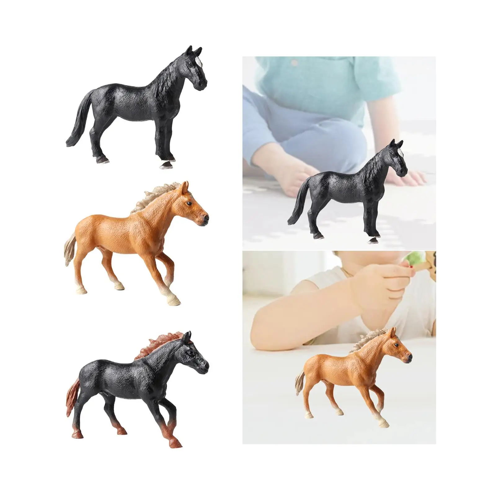 馬のアクションフィギュア 馬の模型 シミュレーションコレクション ごっこ遊び ミニチュア