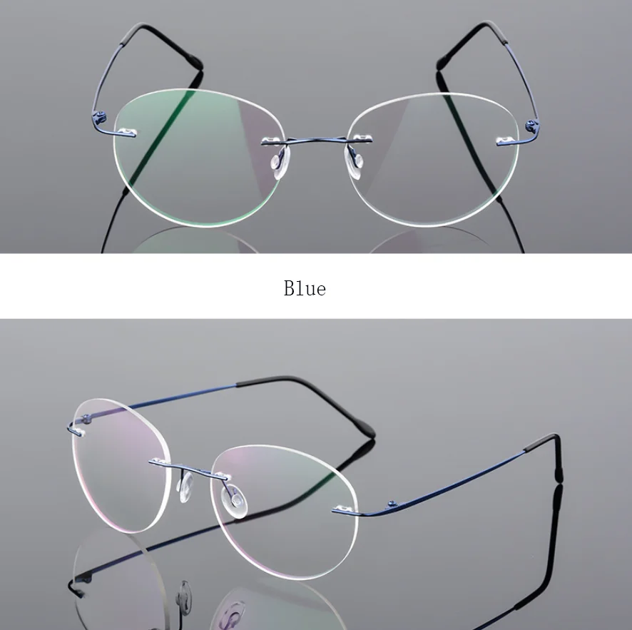 FELRES Memory Titanium Alloy Rimless Anti-Blue Light Reading Glasses 6