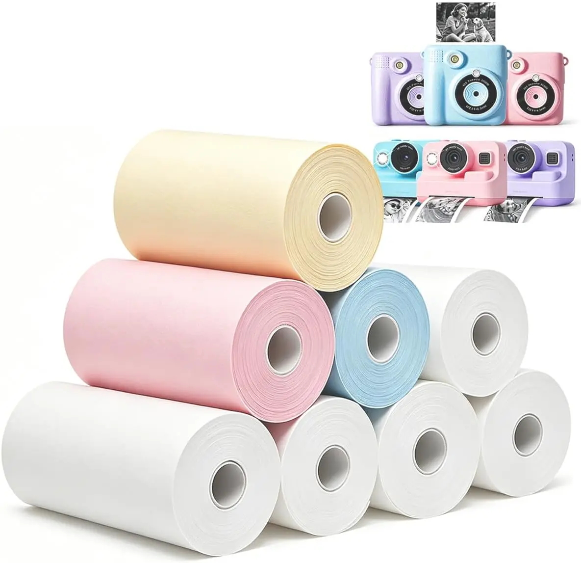 Children's Camera Paper, Instant Print Camera Film Roll, Mini Thermal Refill Paper Roll Zero Ink Printing Paper