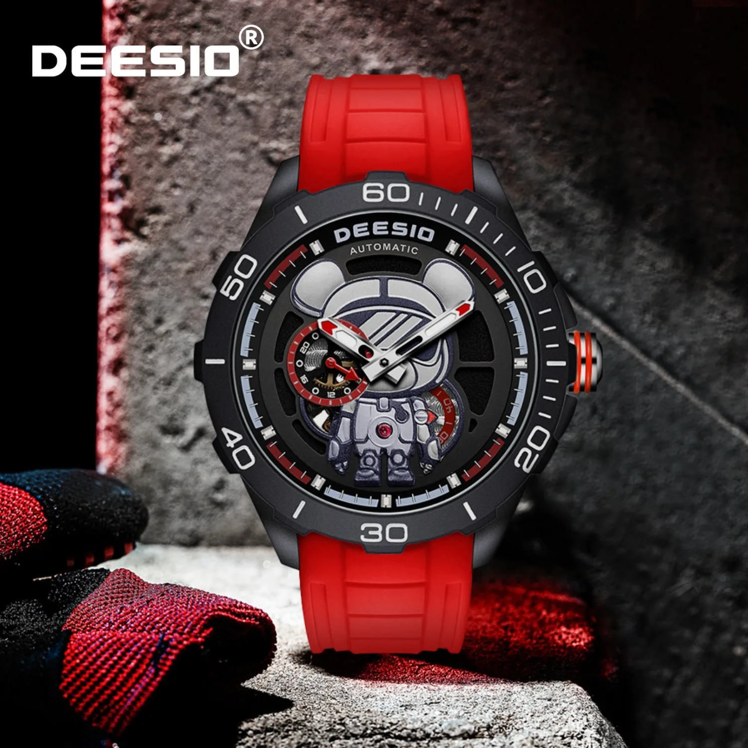

Deesio Men's Automatic Mechanical Watch Carbon Fiber Sapphire Crystal Waterproof Luminous Hands Date Sports Wristwatch Mens Gift
