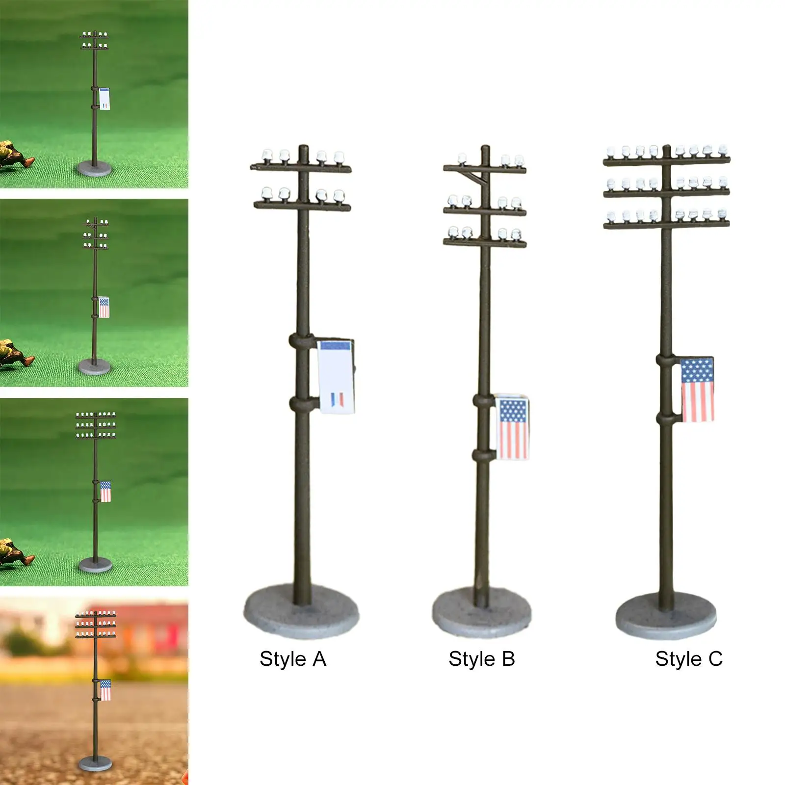 1:100 Miniature Telephone Pole DIY Accessories for Road Construction Sand Table