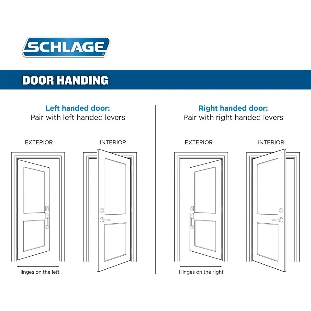 Camelot Single Cylinder Handleset Left Hand Accent Lever Bright Brass Door Lock Adjustable Self-Aligning Screw Installation