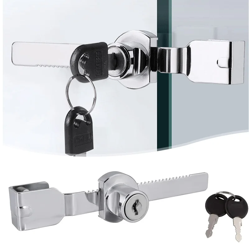 

1 Pcs Sliding Glass Door Ratchet Lock With Chrome Finish Keyed Alike Drawer Display Case Showcase Security Locks With Reptile ﻿