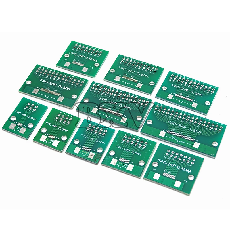 5PCS FPC FFC 0.5mm 1mm Pitch  PCB Board 6 8 10 12 20 40 50 Pin To DIP 2.54mm Connector  Double Side Adapter Socket Plate DIY KIT