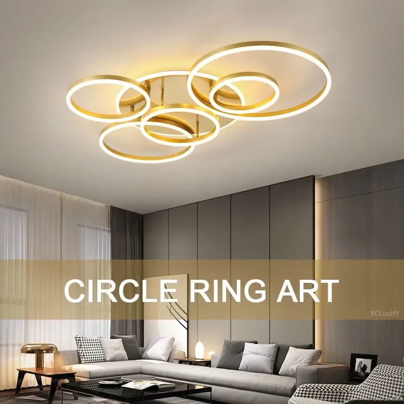 New Style Gold Mult LED Chandelier Lighting For Living Study Room Lights Indoor Lamps Parlor Foyer Lustres Chandeliers Luminaire