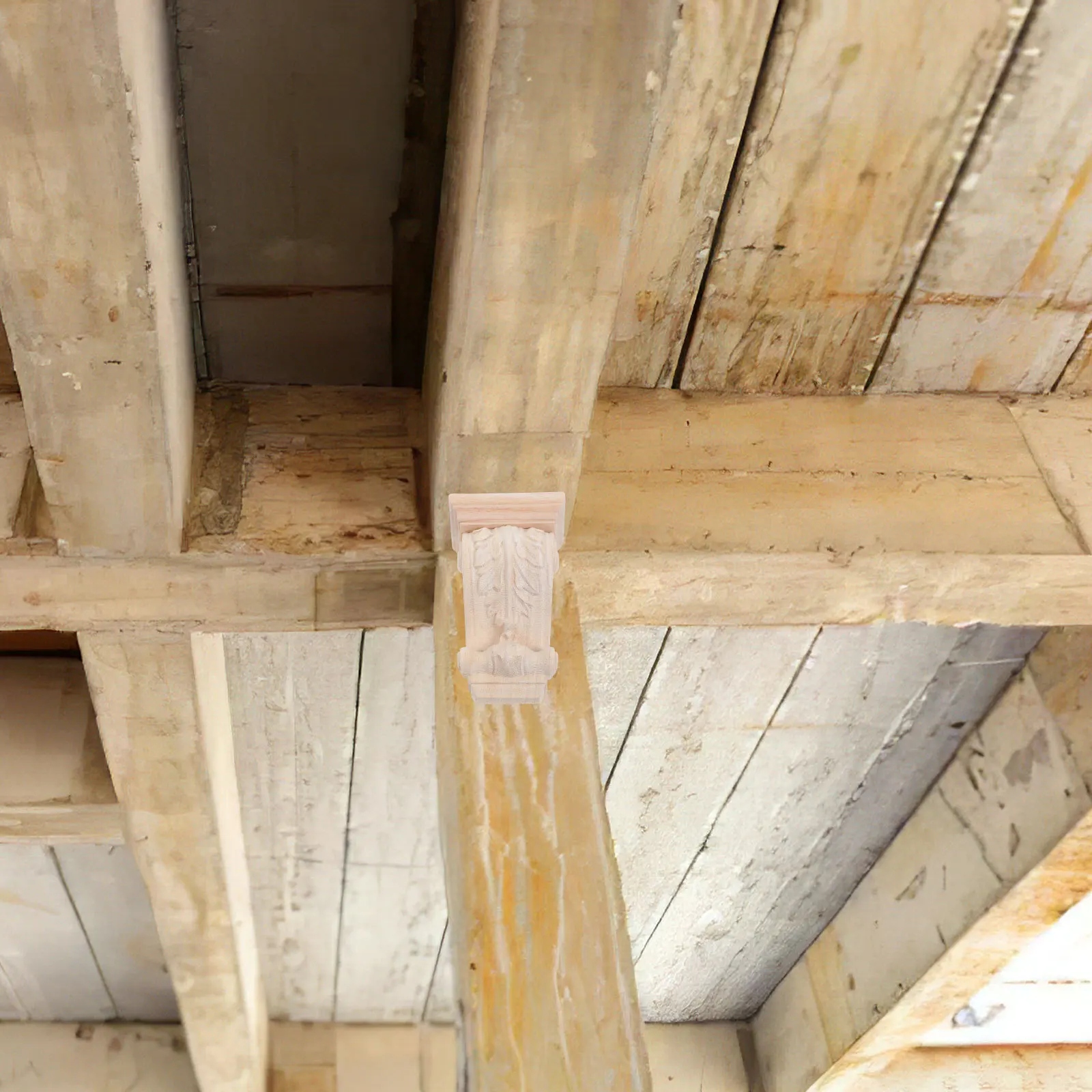 

CANIGHT Rustic European Wooden Corbels Carving Decorative Bracket for Home Wall Shelf Support