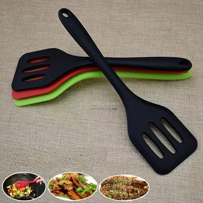 Kitchen Silicone Turners Gadgets Spatula Egg Fish Frying Pan Scoop Fried Shovel Slotted Turners Kitchen Tools Cooking Utensils