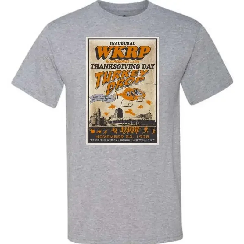 WKRP Cincinnati Thanksgiving Turkey Drop Full Color Sublimation T Shirt