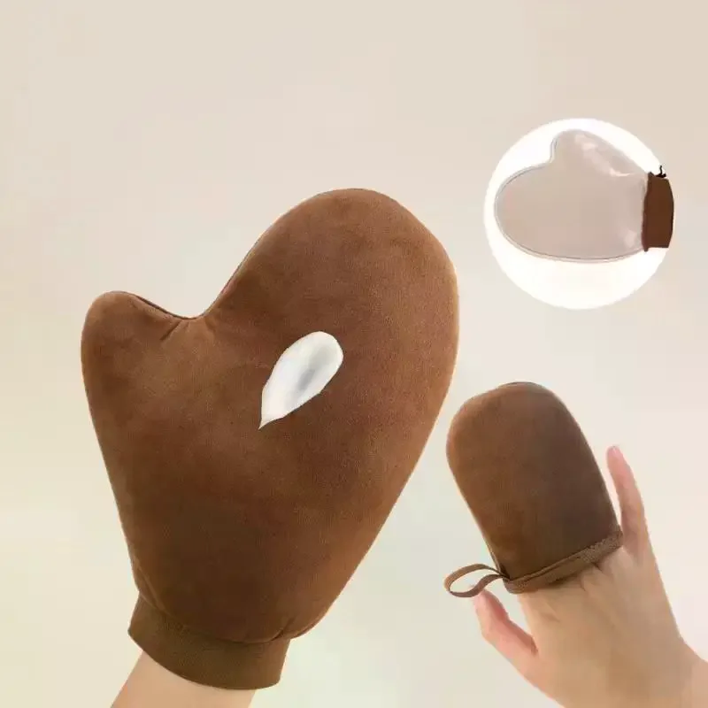 1Pcs QuickDry Flocking Glove Makeup Applicator Body Lotion Glove Self-Tanning Mitt Double-Sided Prevents Sticky Hands Applicator