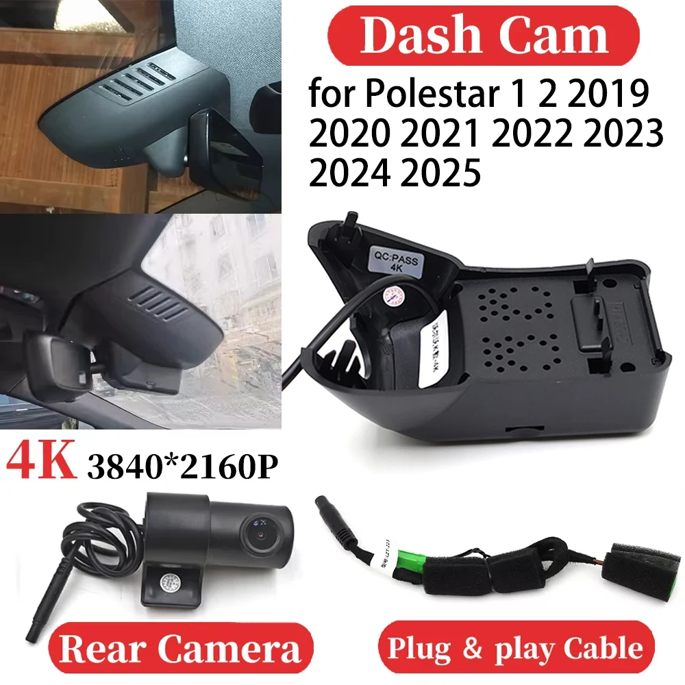 ZJCGO for Polestar 1 2 2019 2020 2021 2022 2023 2024 2025 UHD Car 4K Video Recorder DVR Dash Cam Dashboard Camera Night Vision