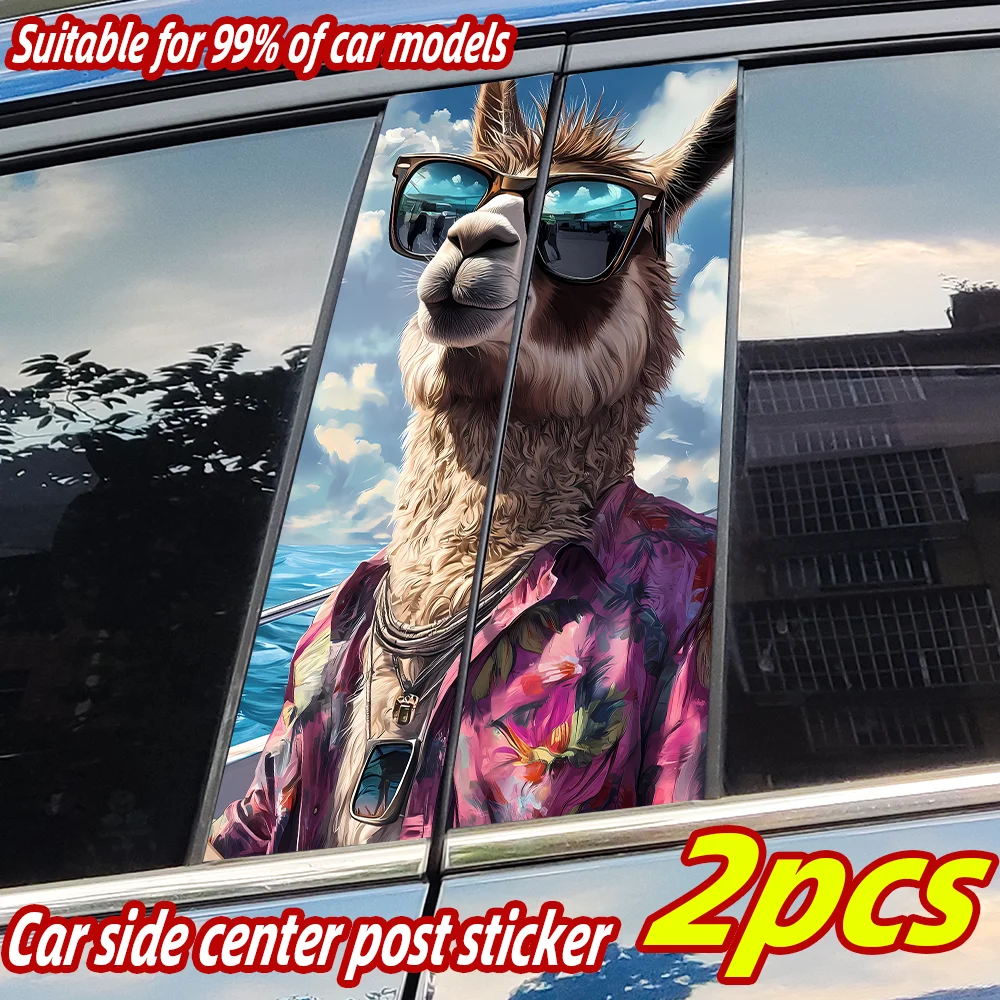

llama Car Stickers Car B-pillar Vinyl Decals Waterproof Auto Center Pillar Sticker Cover Scratches Vehicle Decors Accessories