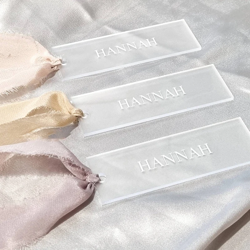 

Frosted Acrylic Wedding Place Cards,Blank Name Setting,Event Décor,Party Place Names,Silver/Gold Mirror/Clear Seating Places