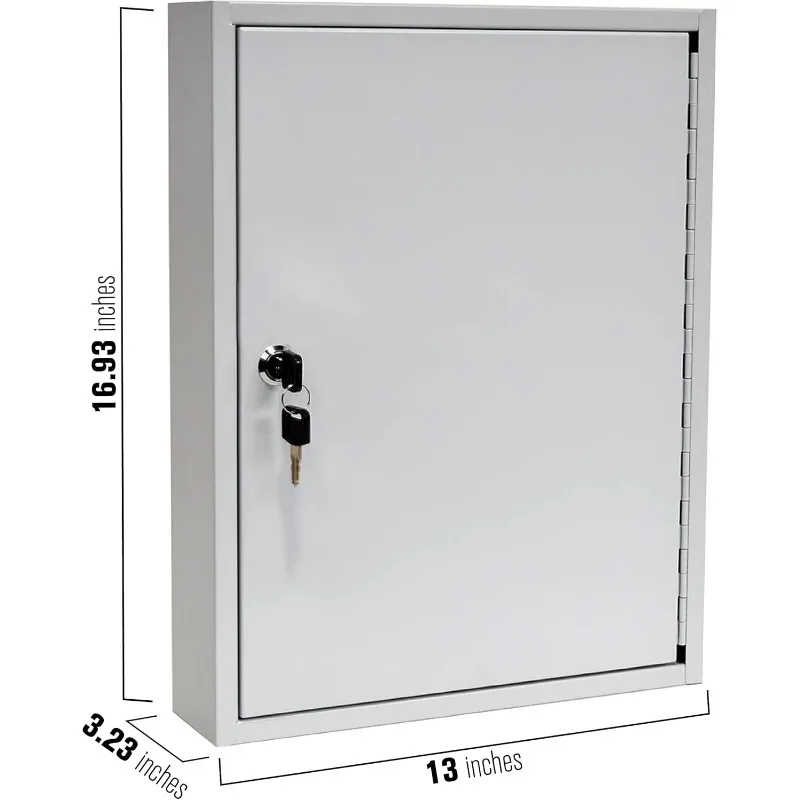 Fort Knox Key Holder Cabinet - 60-Key Cabinet -  Piano Hinged Door - Standard Keyed Lock - Steel Construction - Key Lock Box