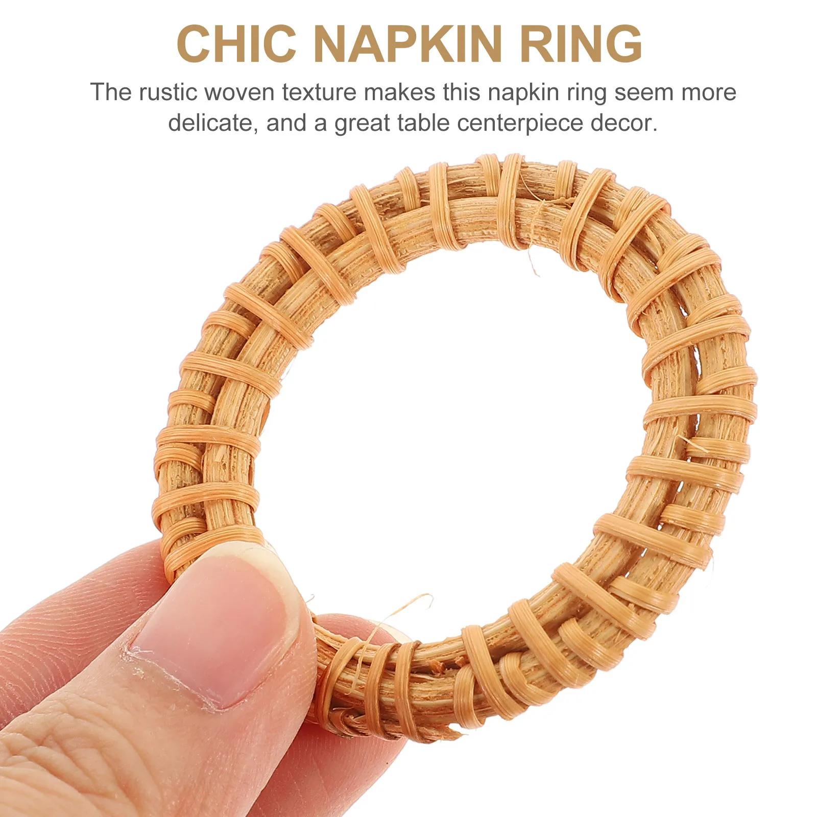 

6Pcs Rustic Woven Napkin Rings Wooden Table Centerpiece Valentine's Day Rattan Napkin Rings Serviette Ring Holiday Table Decor