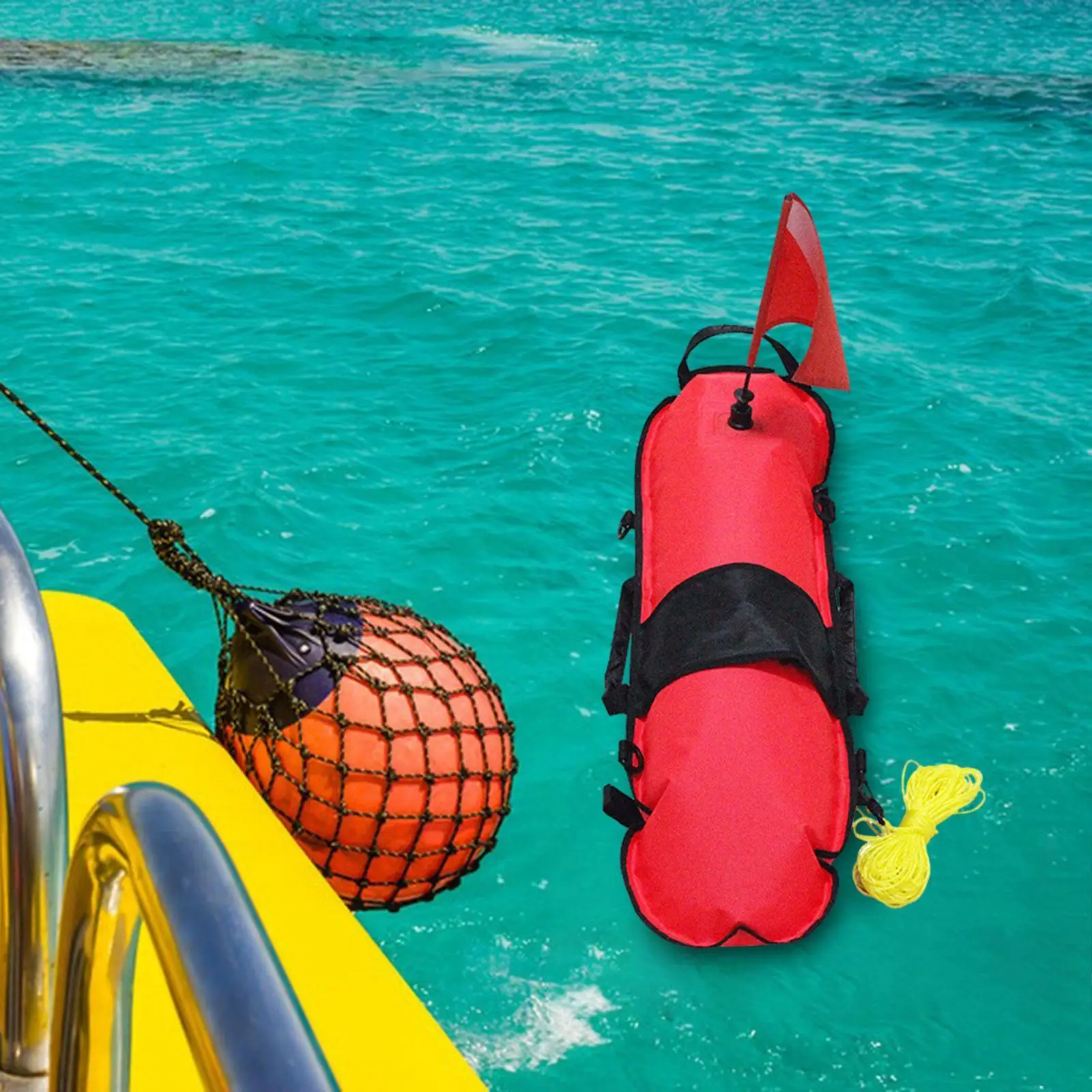 Pelampung selam tiup untuk berenang, olahraga Snorkeling bawah air