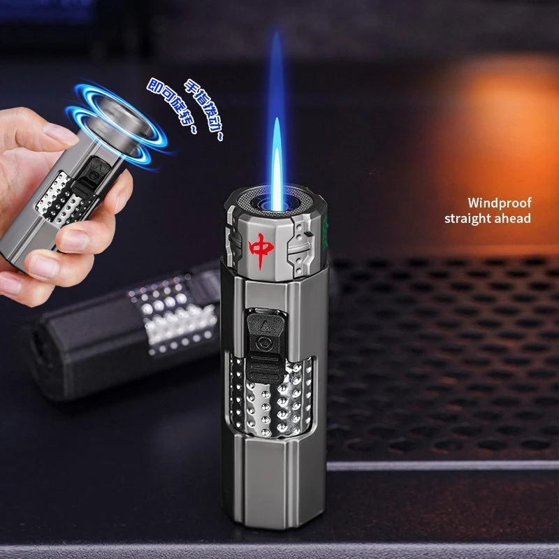 

New Rotary Decompression Lighter, Portable Straight-to-fill Cigar, Good-looking, Trendy Cigarette Lighter, High-end Gift for Men