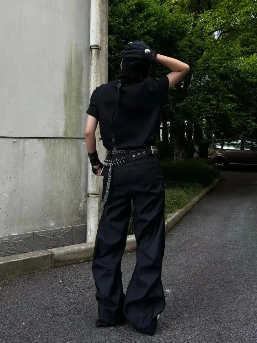 

Cleanfit американские повседневные брюки мужские женские длинные брюки драпированные широкие джинсы для подростков летняя мода прямой крой