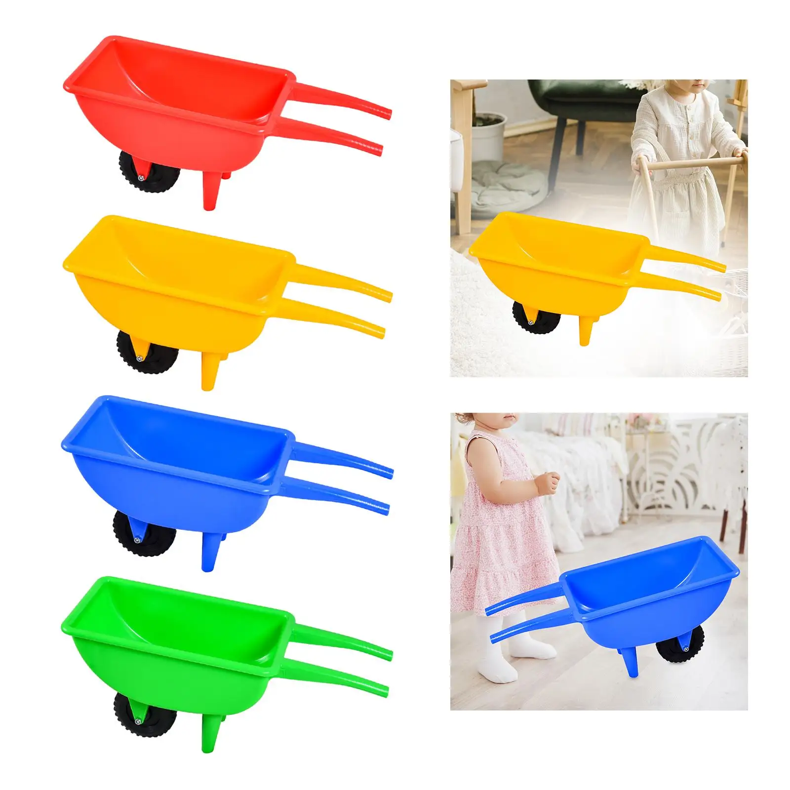 Gardening Wheelbarrow Sand Toy, Kids Educational Wheelbarrow, Single Wheel Gardening Cart for Kids Ages 3 And Up