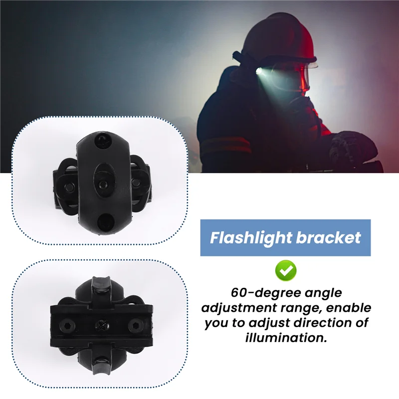 ABUH-حامل مشبك مصباح يدوي سريع الإصدار لخوذة سريعة عالمية (FAST، MICH، IBH، إلخ. مع خوذة السكك الحديدية) قطر 2.5 سم