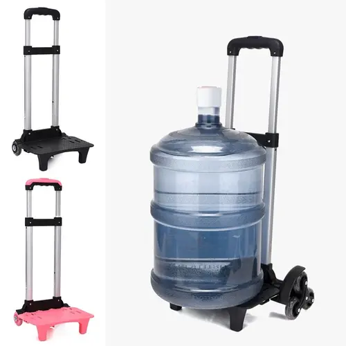 Portaobjetos plegable de aleación de aluminio, mochila duradera para estudiantes, carrito con 2 ruedas, bolsa para mascotas, equipaje, carrito de mano de viaje