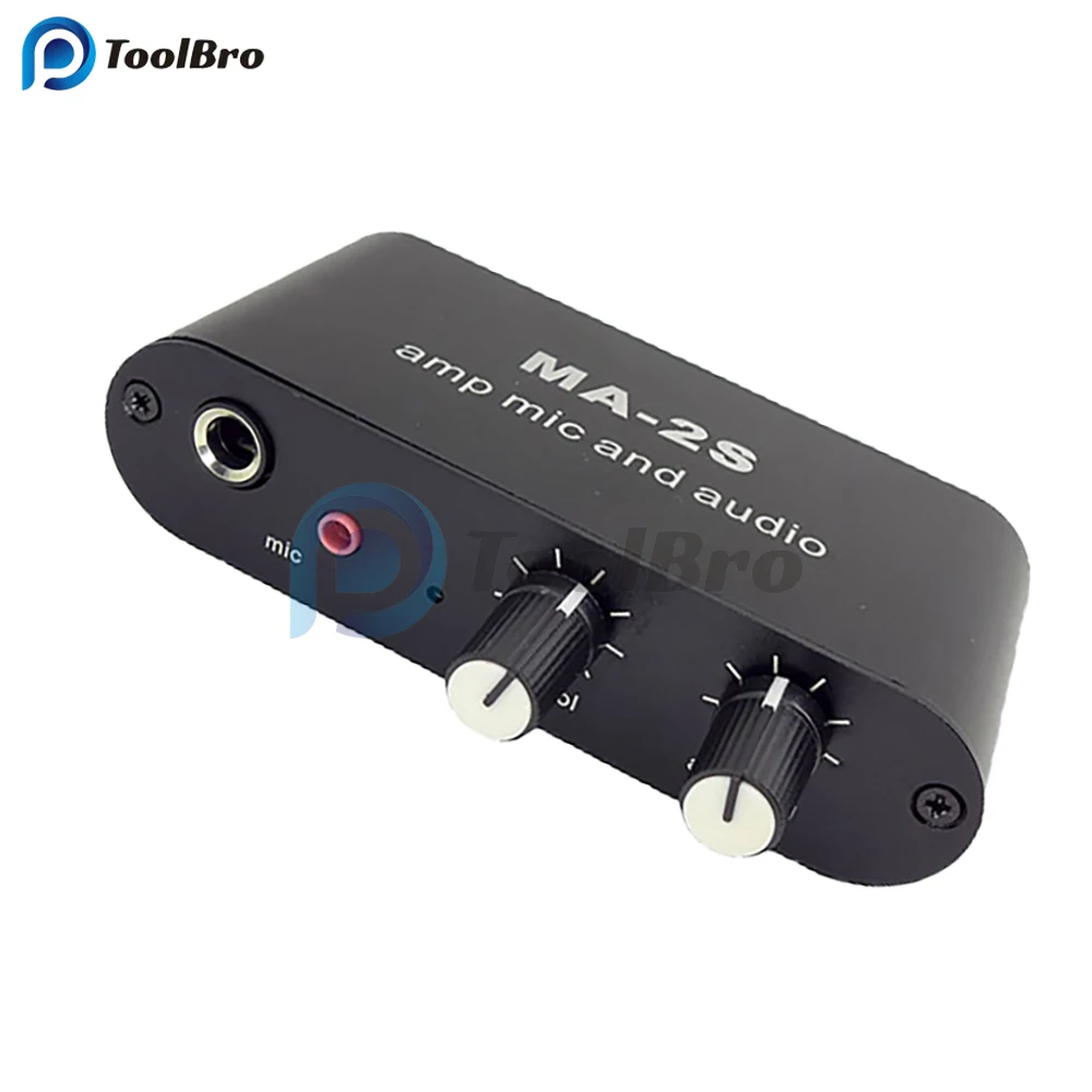 6.5mm Dynamic Microphone Preamplifier Mixer Music Audio Power Amplifier Mixing Board Headphone Music Volume Control DC 5-12V