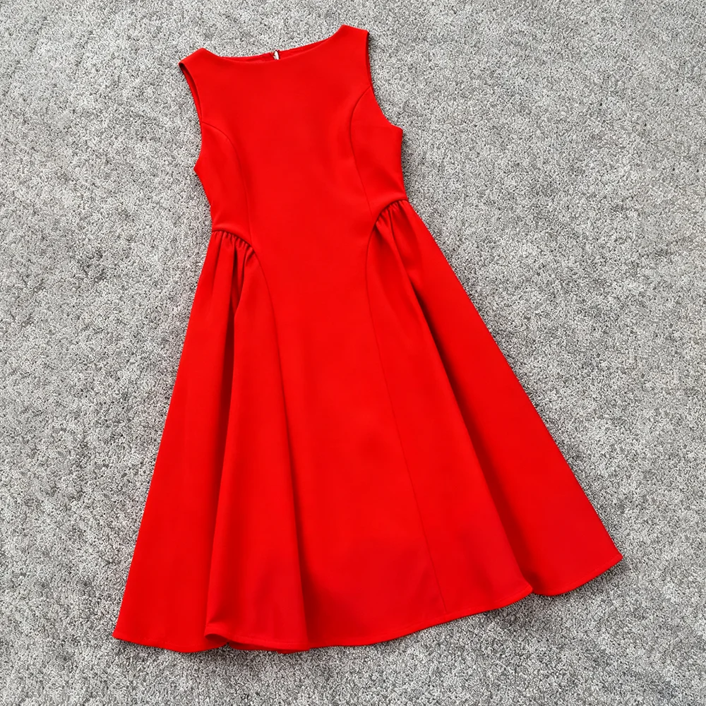 فساتين طويلة متينة بمزاجية من TWOTWINSTYLE للنساء برقبة دائرية بدون أكمام وخصر عالٍ فستان أنيق للسيدات موضة جديدة KDR550264 #4