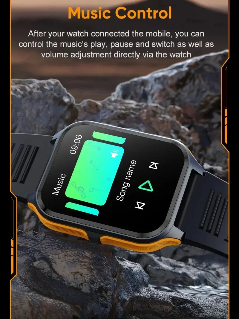 IP68 wasserdichte Smartwatch für Männer, Bluetooth-Anrufe, Gesundheitsüberwachung, mehrere Outdoor-Sportmodi (kompatibel mit Android IOS)