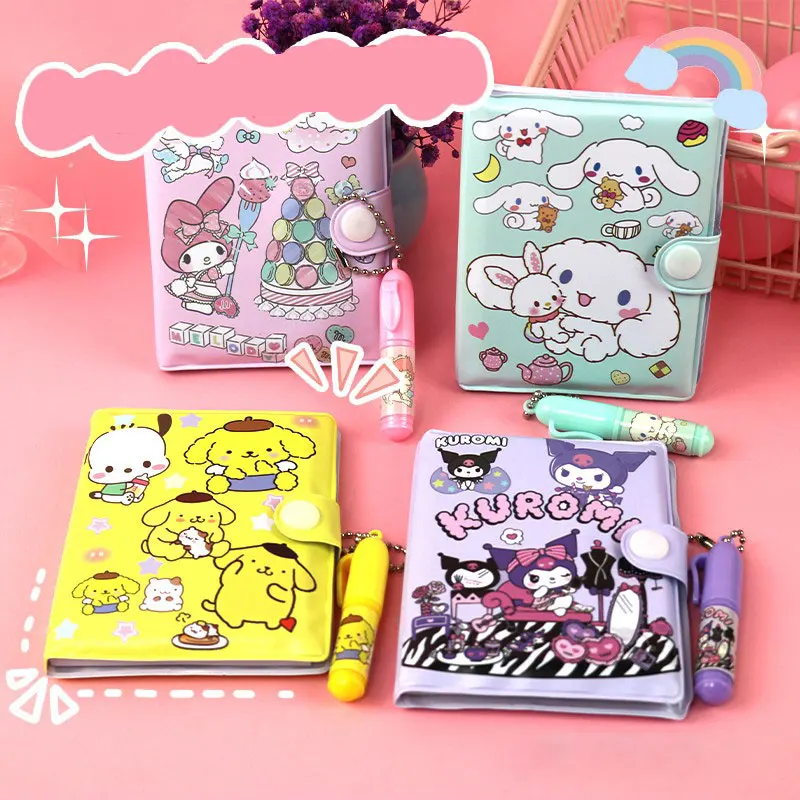 Sanrio Kuromi Notebook Cinnamoroll Melody Journal Small Size Kawaii Miini Portable Ledger School Supplies Stationery Gifts