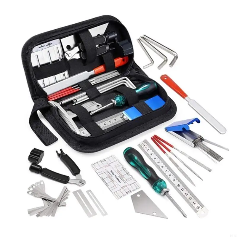  25Pcs Guitar Repairing Tool Kits with Wrench Files Fingerboard Guard Guitar Part