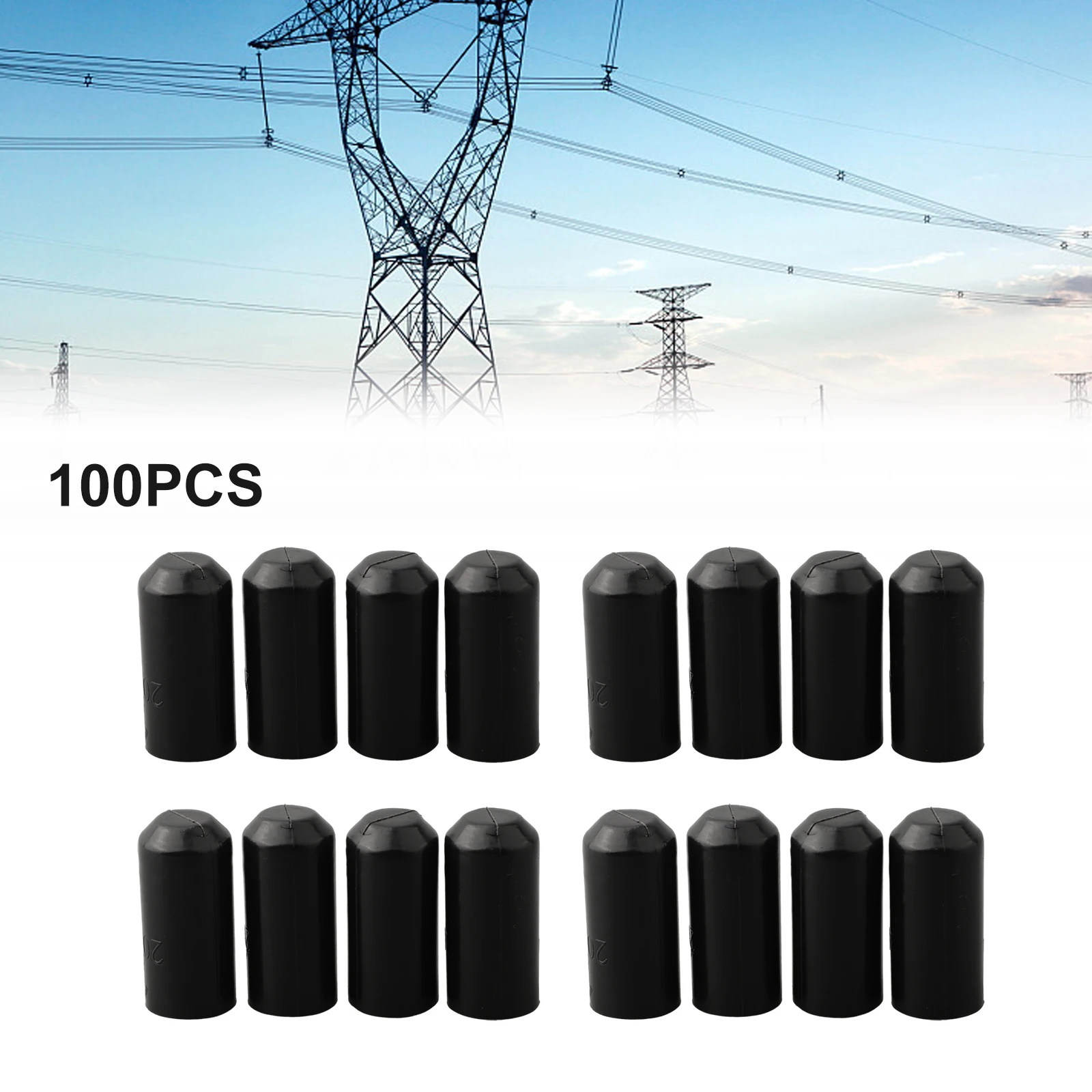 100pcs Polyolefin Heat Shrink End Cap 20x45 mm for Protection Against Environmental Stress on Cable Terminations