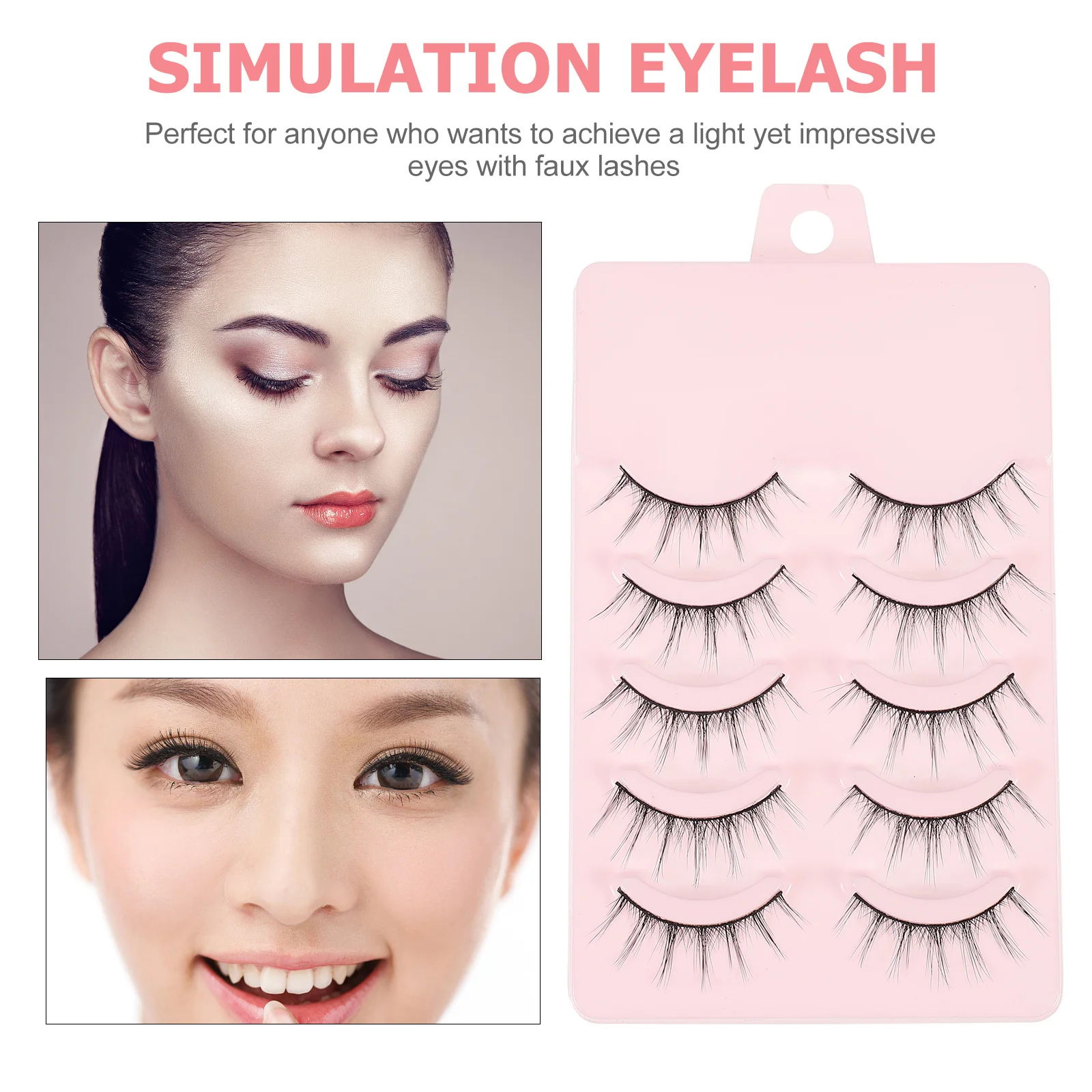 5 Par Rzęs 3D Wielokrotnego Użytku, Naturalne, Grube, Efekt Objętości, Sztuczne Rzęsy do Makijażu, na Imprezę, na Co Dzień