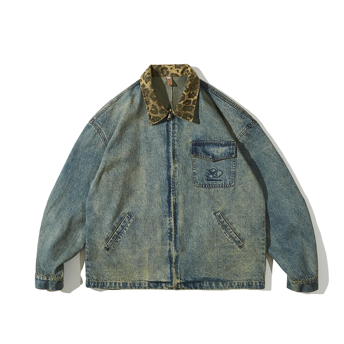

RUIIENRS x NICE3RULE Spring and Autumn New Splicing Collar Nostalgic Denim Jacket