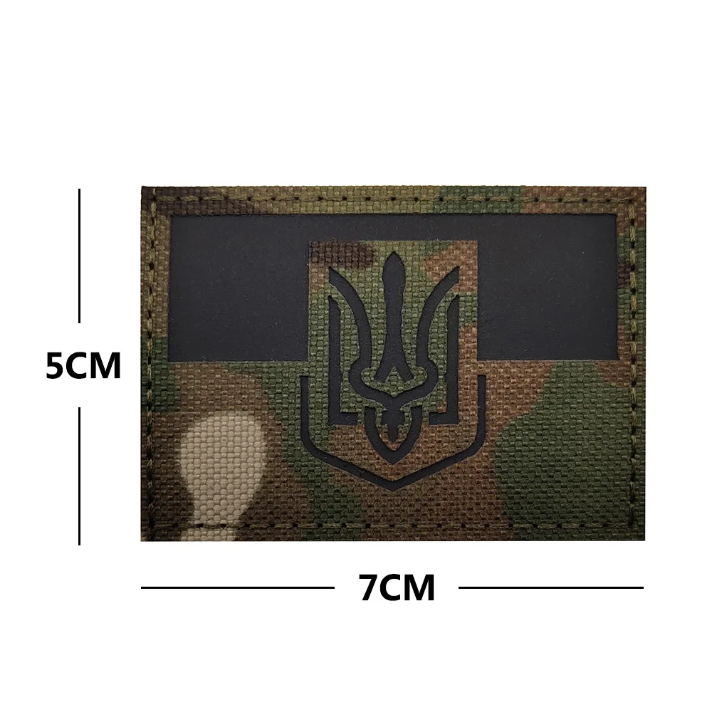 Ukraine Luminous Infrared Reflection Patch Nylon Military Ukrainian National Emblem Badge Tactical Halberd Flag For Clothing