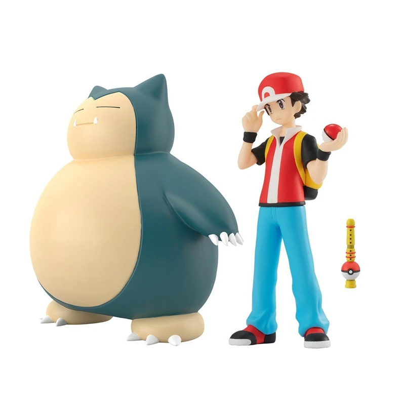 Original Bandai Pokémon SCALE WORLD  Anime Figures Snorlax Red Dragonite Kanto Region Action Figures Model Kids Toy