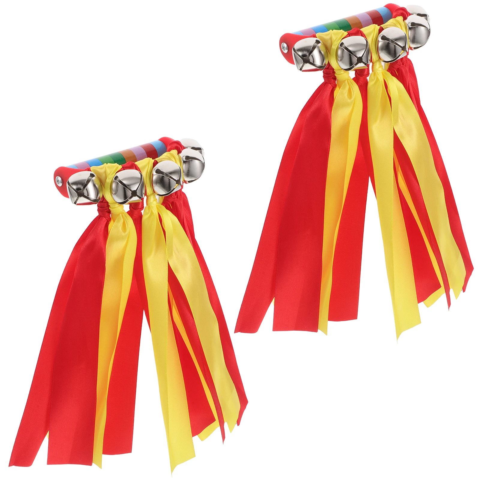 

H bell Gymnastics Dance Props Rhythmic Gymnastics Ribbon Reusable Fabric Rainbow Ribbon Bells Educational Cloth
