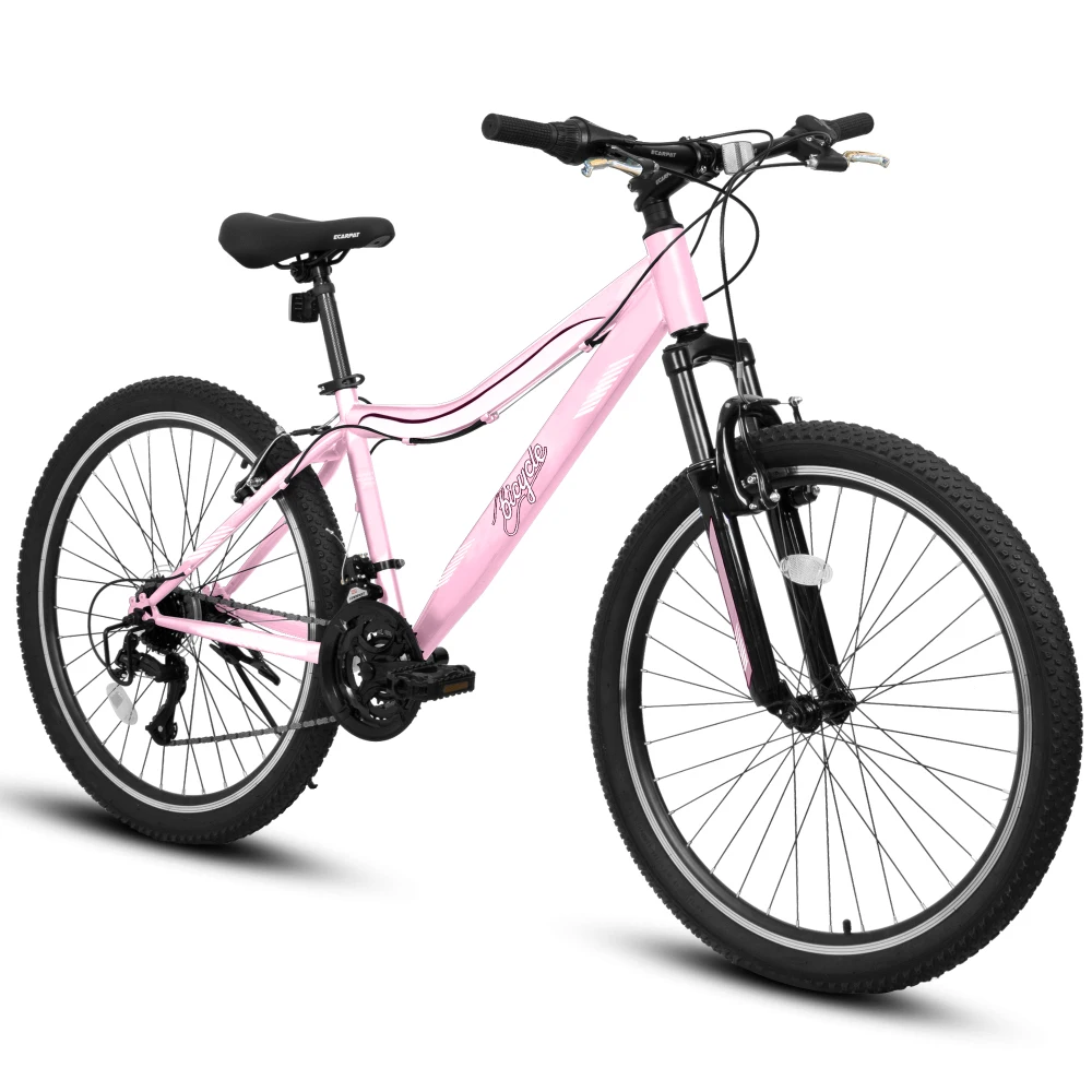 24/26 Inch Mountain Bike for Men Women Teens, High-Density Carbon Steel Frame, 21-Speed Drivetrain, Front Suspension, Front & Rear Dual V-Brakes, 80% Pre-Assembled All Terrain Bicycle view 2