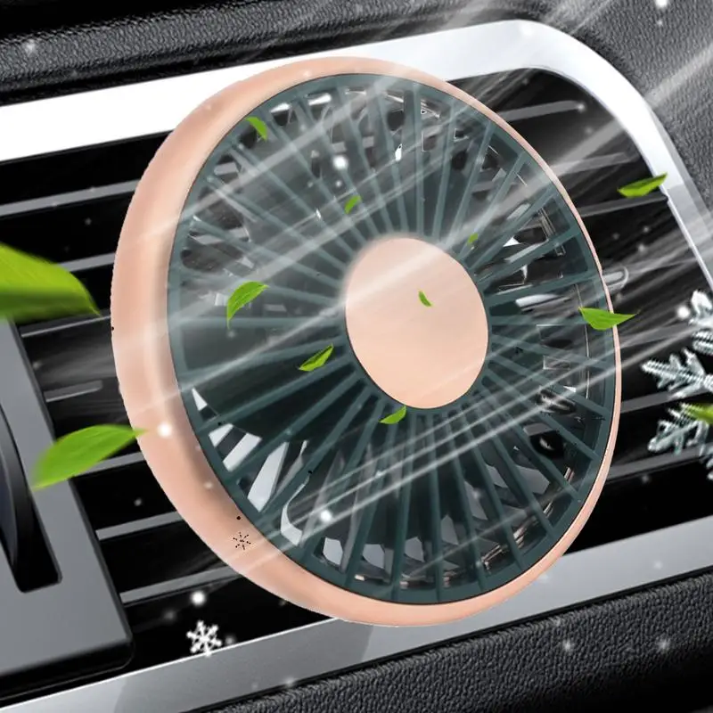 2025 New Car Air Outlet Fan USB Cooling Fan With Color Changing Light 3 Speed Fan Car Accessories For Truck And Business Vehicle