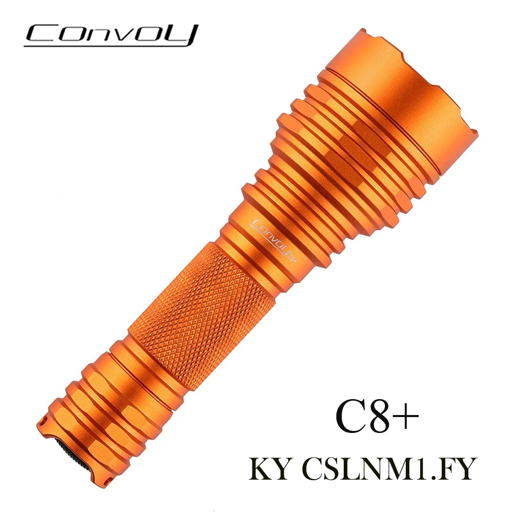 Convoy C8+ 18650 Flashlight With KYCSLNML.FY Led Lanterna Portable Orange Light Torch for Camping Hunting Flashlight