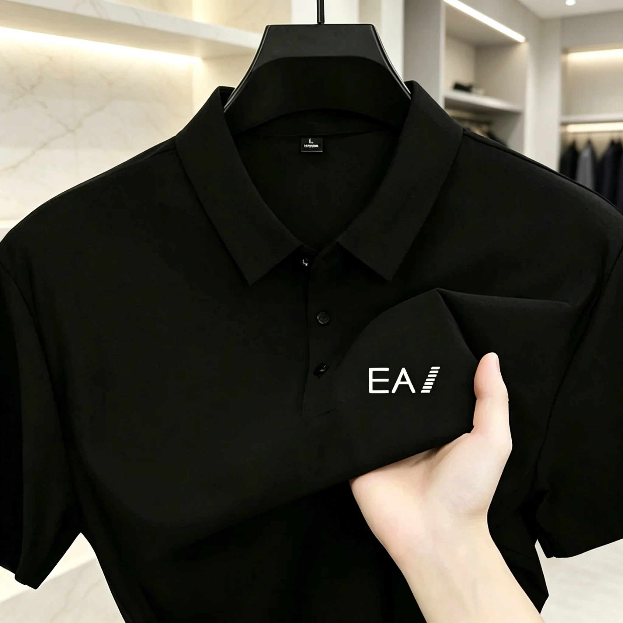 New High end brand short sleeve men's polo shirt luxury  summer Printed lightweight breathable T-shirt new fashion top onsale