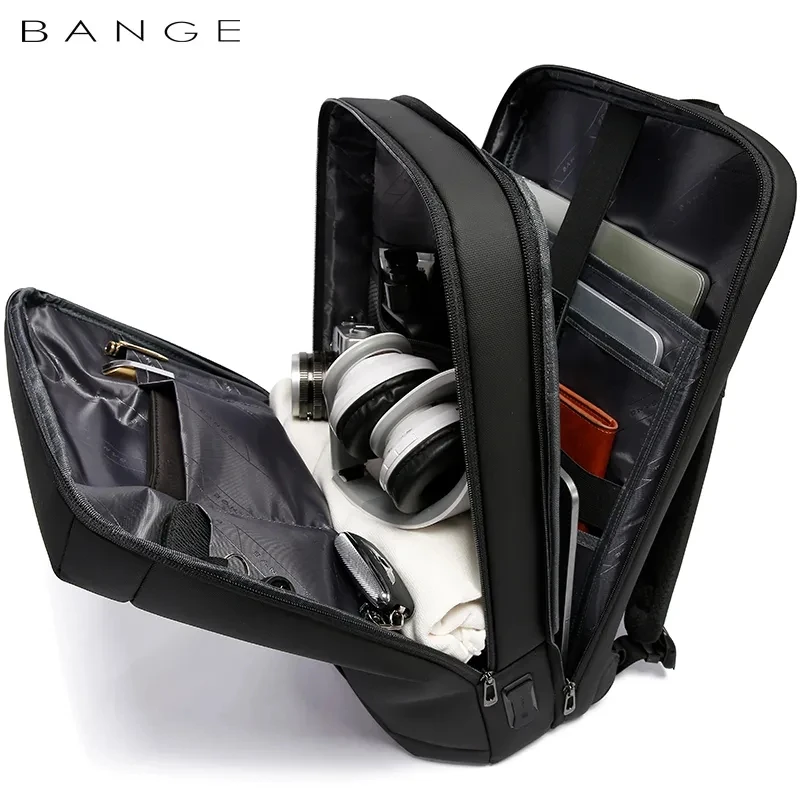 BANGE Waterproof Multi-Use Laptop Backpack For 15.6 Inch USB Charging Shockproof Business Briefcase Shoulder Bag For Man Women