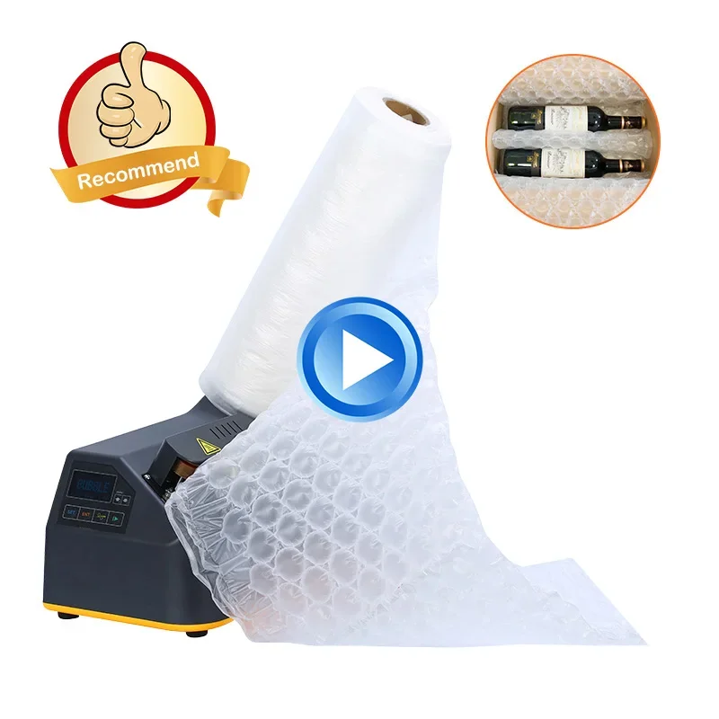 Puffer aufblasbare Verpackung Film Rolle Kissen Kissen Luftblasenmaschine