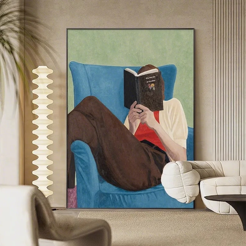 Abstrato, figura, sala de estar, pintura decorativa, minimalismo moderno, fundo de sofá, pintura suspensa