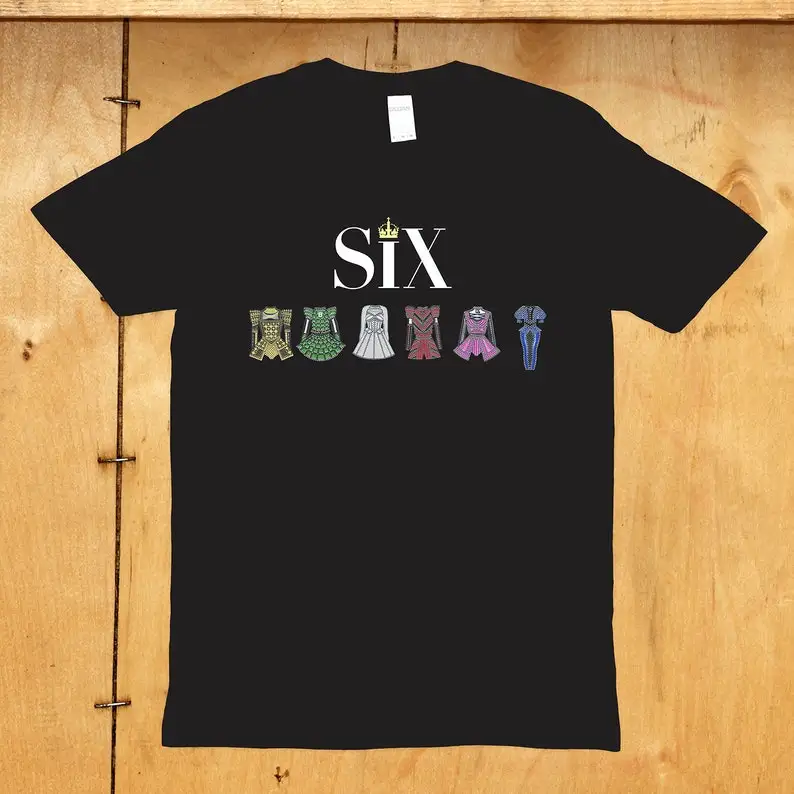 

Футболка Six the Musical Design, все размеры, удобная рубашка с короткими рукавами из чистого хлопка с рисунком высокой четкости