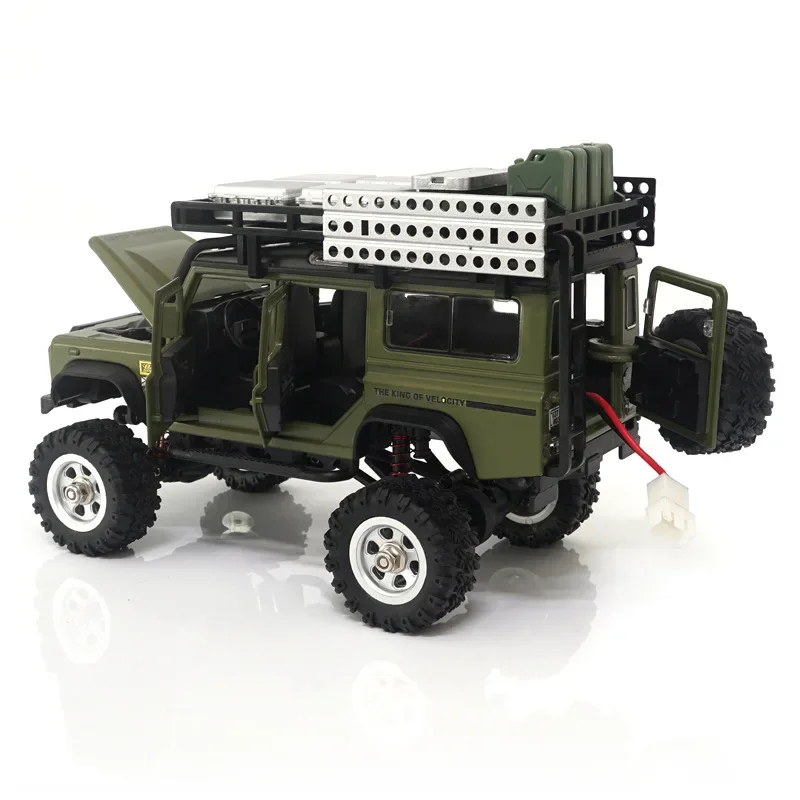 1: 28 simulazione telecomando modello auto lega arrampicata veicolo fuoristrada Defender luci anteriori e posteriori 4wd fuoristrada Mini modello