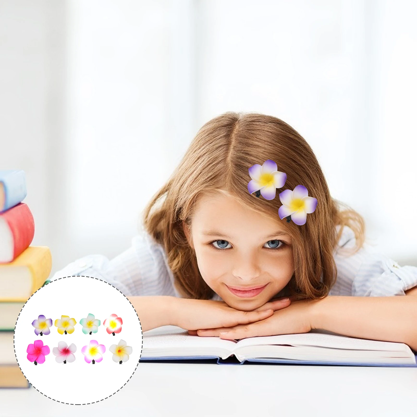 

24pcs Artificial Flower Hair Clips Hawaiian Plumeria Barrettes Wedding Party Decorations EVA 6cm 12Colors crochet headbands