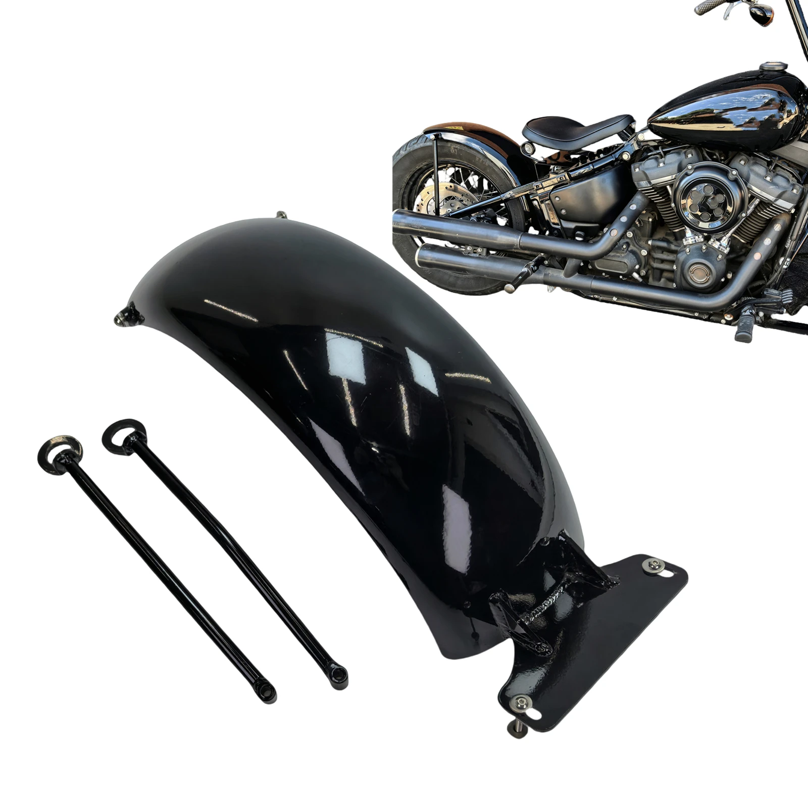 Guardabarros para rueda trasera de motocicleta de 18cm, protector contra salpicaduras de barro para Harley Davidson Softail Street Bob fxbb 2019-2024
