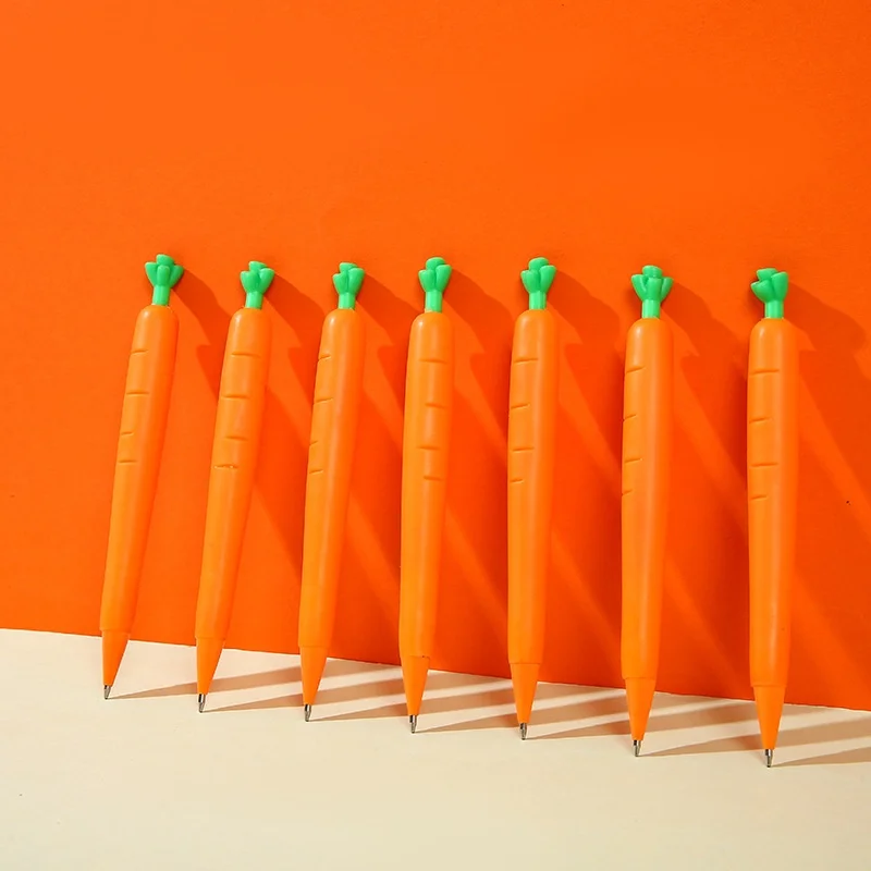 48pcs/lot Creative Carrot Mechanical Pencil Cute 0.5MM Drawing Writing Automatic Pen School Office Supplies